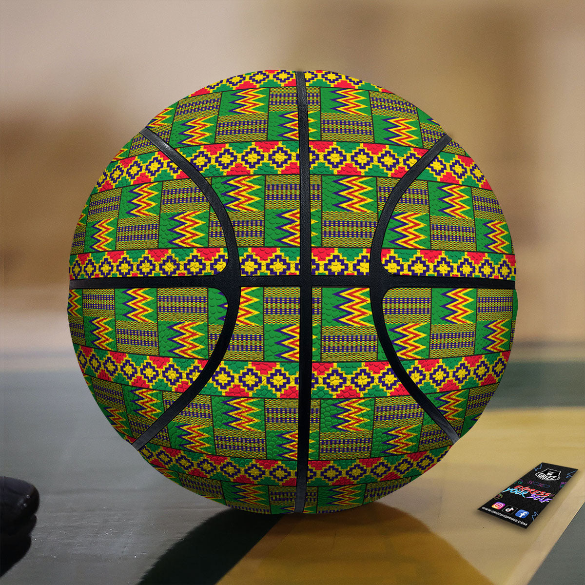 African Kente Print Pattern Basketball