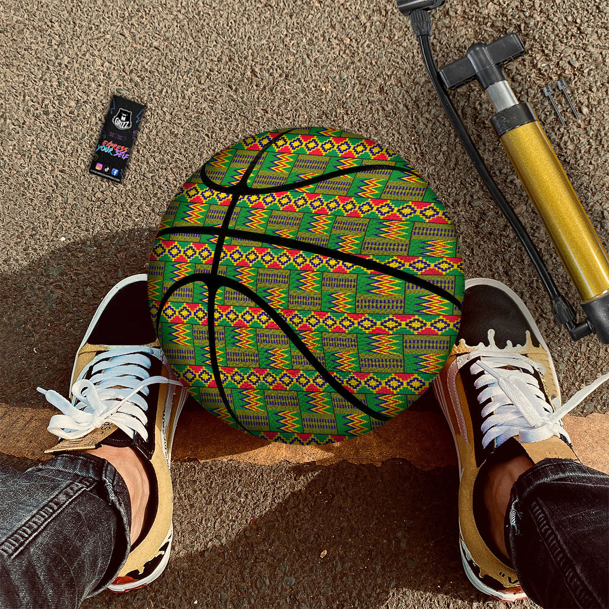 African Kente Print Pattern Basketball