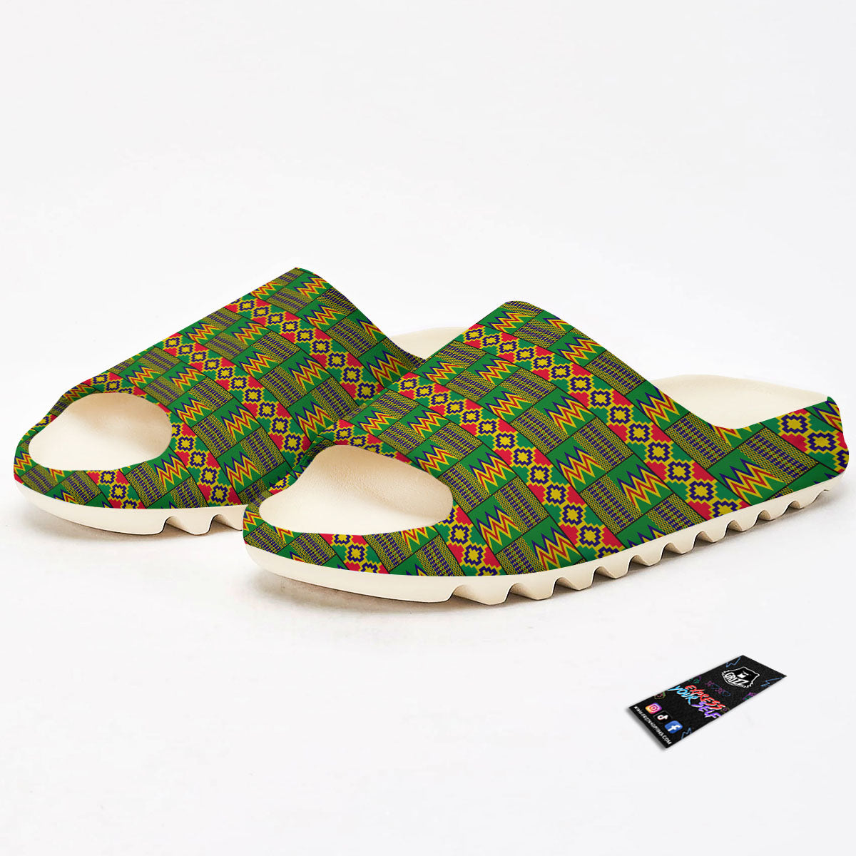 African Kente Print Pattern Sandals-grizzshop