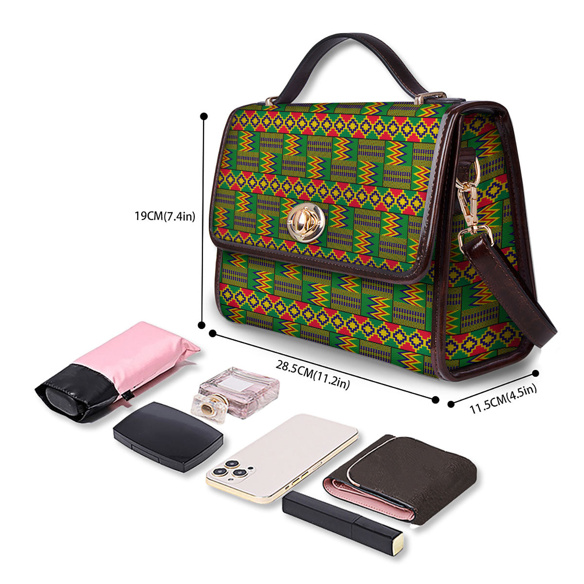 African Kente Print Pattern Women's Satchel Bag