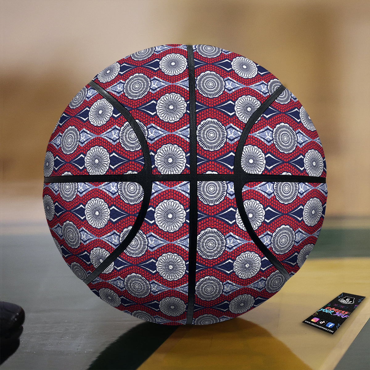 African Kitenge Print Basketball
