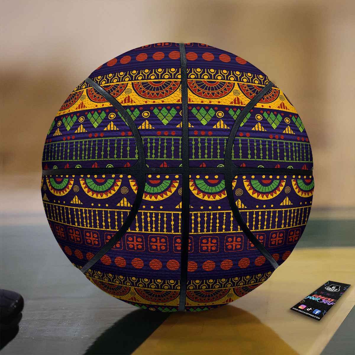 African Tribal Native Print Pattern Basketball