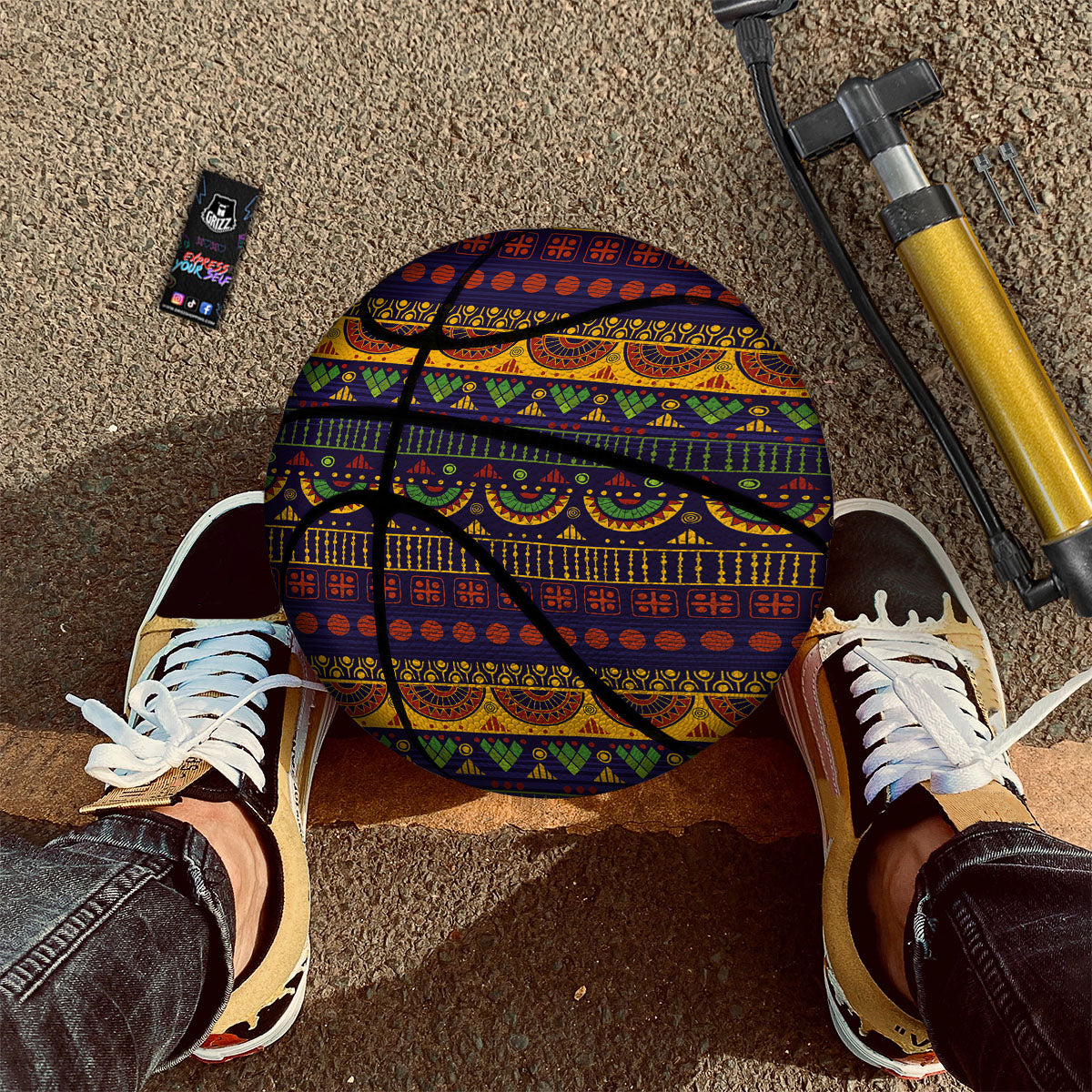 African Tribal Native Print Pattern Basketball