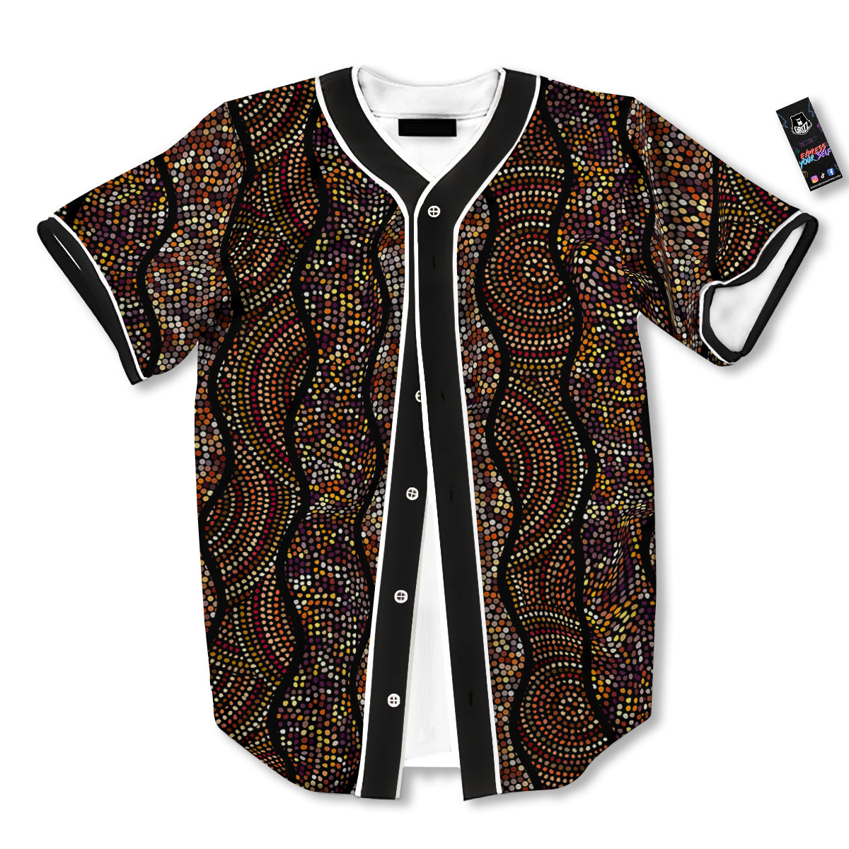 Afro African Dot Print Pattern Baseball Jersey-grizzshop