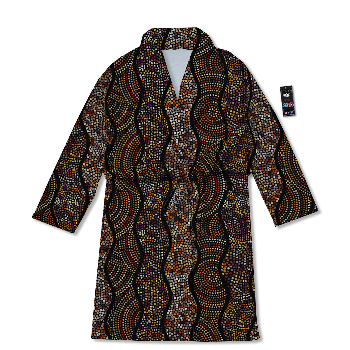 Afro African Dot Print Pattern Bathrobe-grizzshop