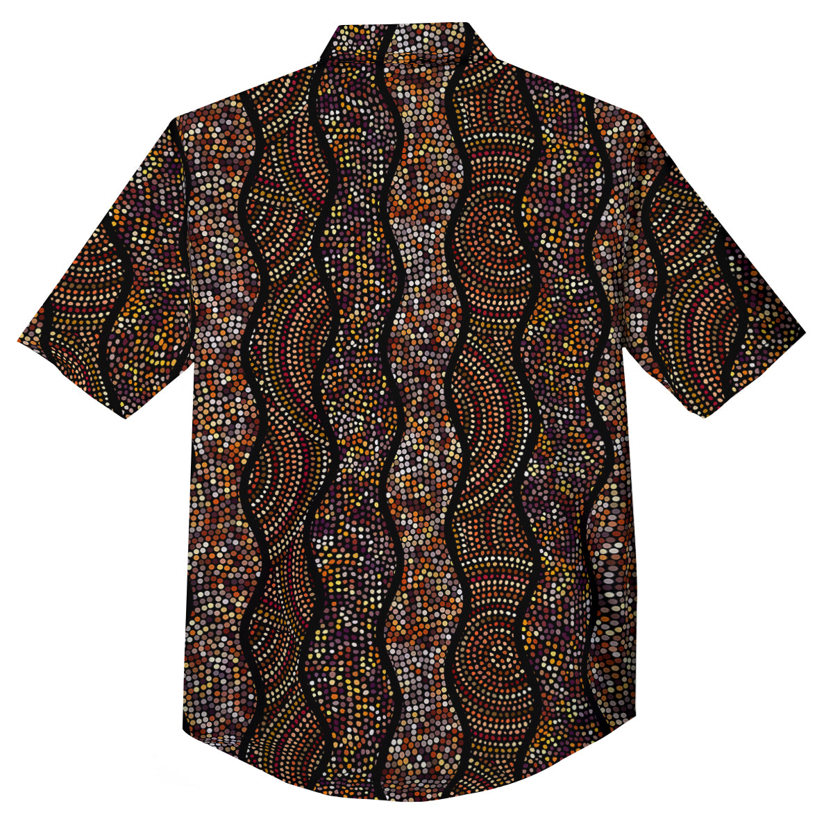 Afro African Dot Print Pattern Button Up Shirt-grizzshop