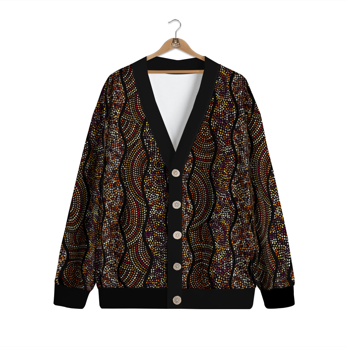 Afro African Dot Print Pattern Cardigan-grizzshop