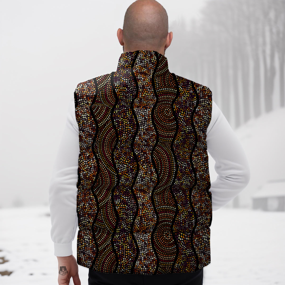 Afro African Dot Print Pattern Down Vest