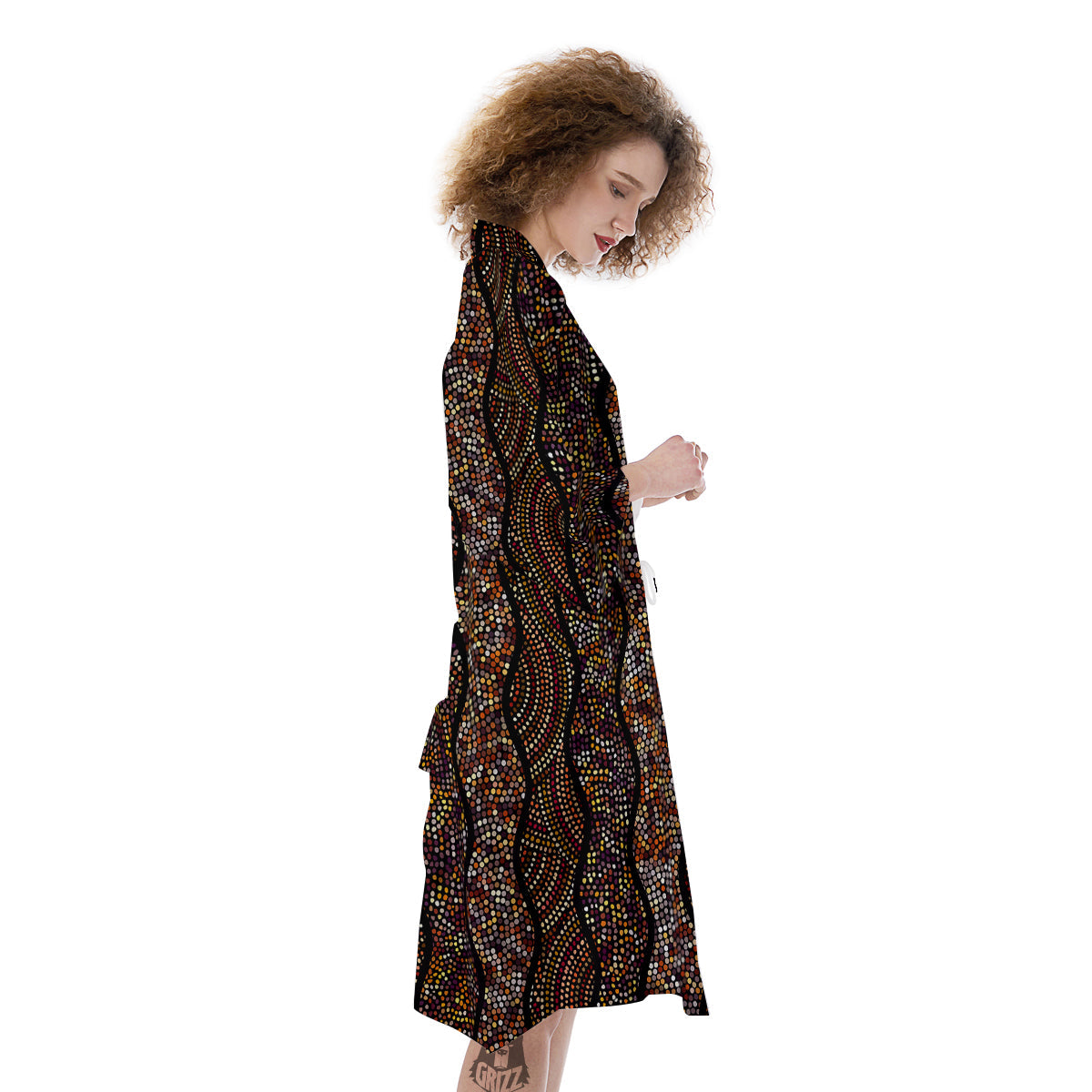 Afro African Dot Print Pattern Kimono-grizzshop