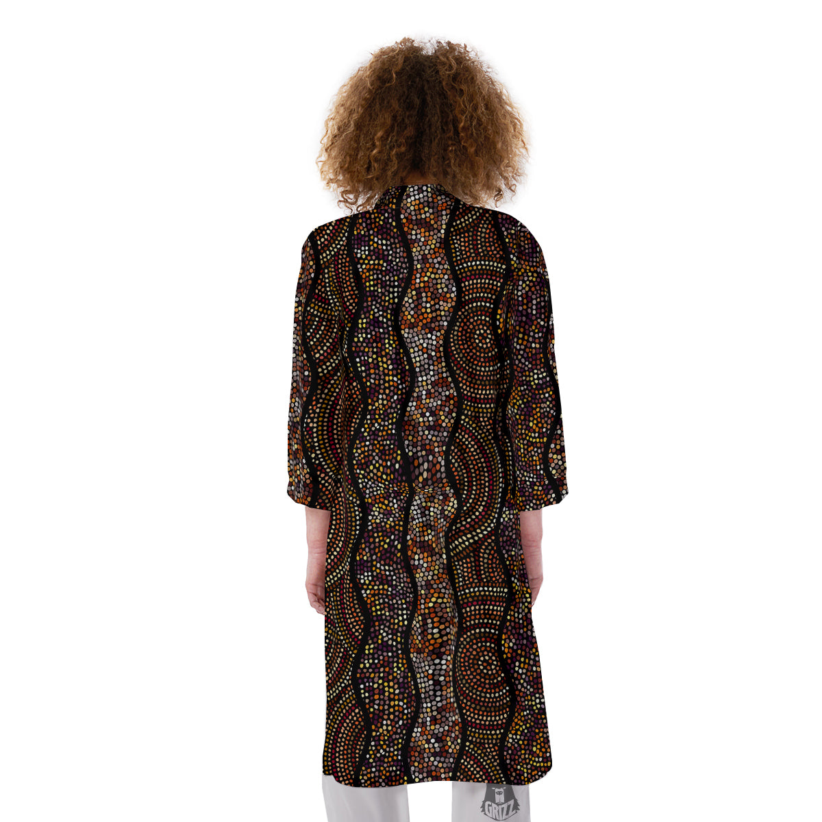 Afro African Dot Print Pattern Kimono-grizzshop