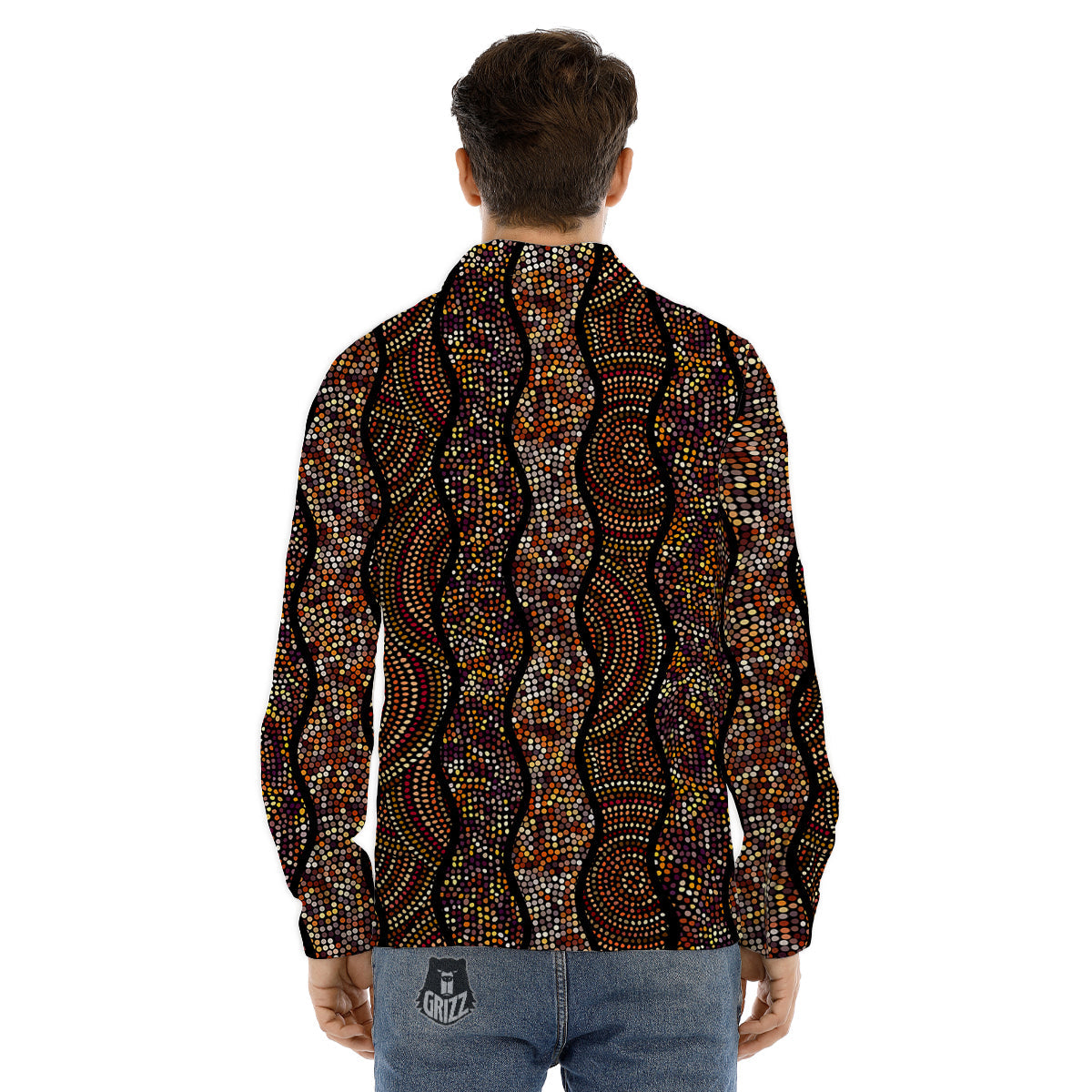 Afro African Dot Print Pattern Men's Dress Shirts-grizzshop
