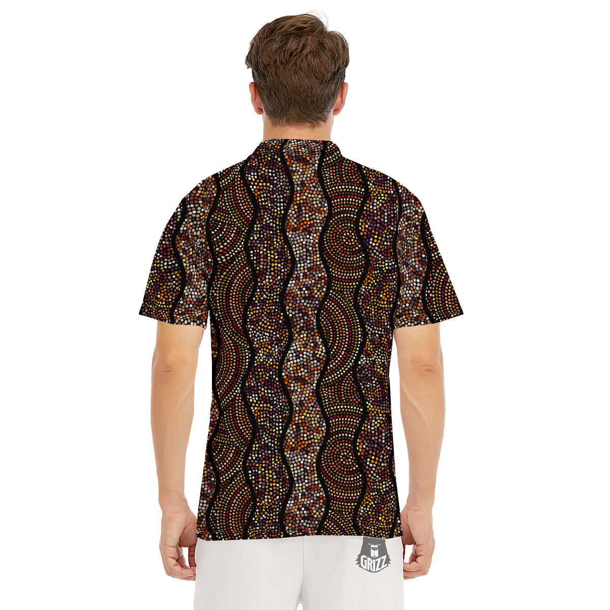 Afro African Dot Print Pattern Men's Golf Shirts-grizzshop