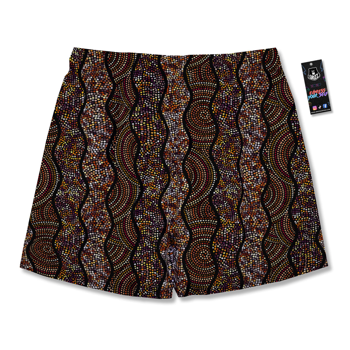 Afro African Dot Print Pattern Men's Running Shorts-grizzshop