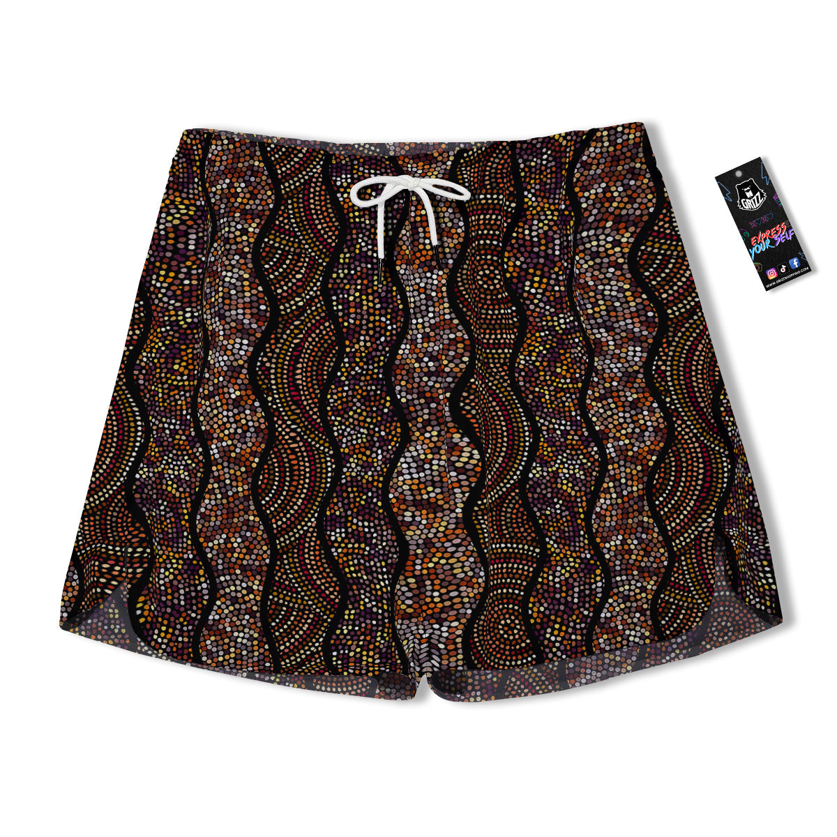 Afro African Dot Print Pattern Men's Running Shorts-grizzshop
