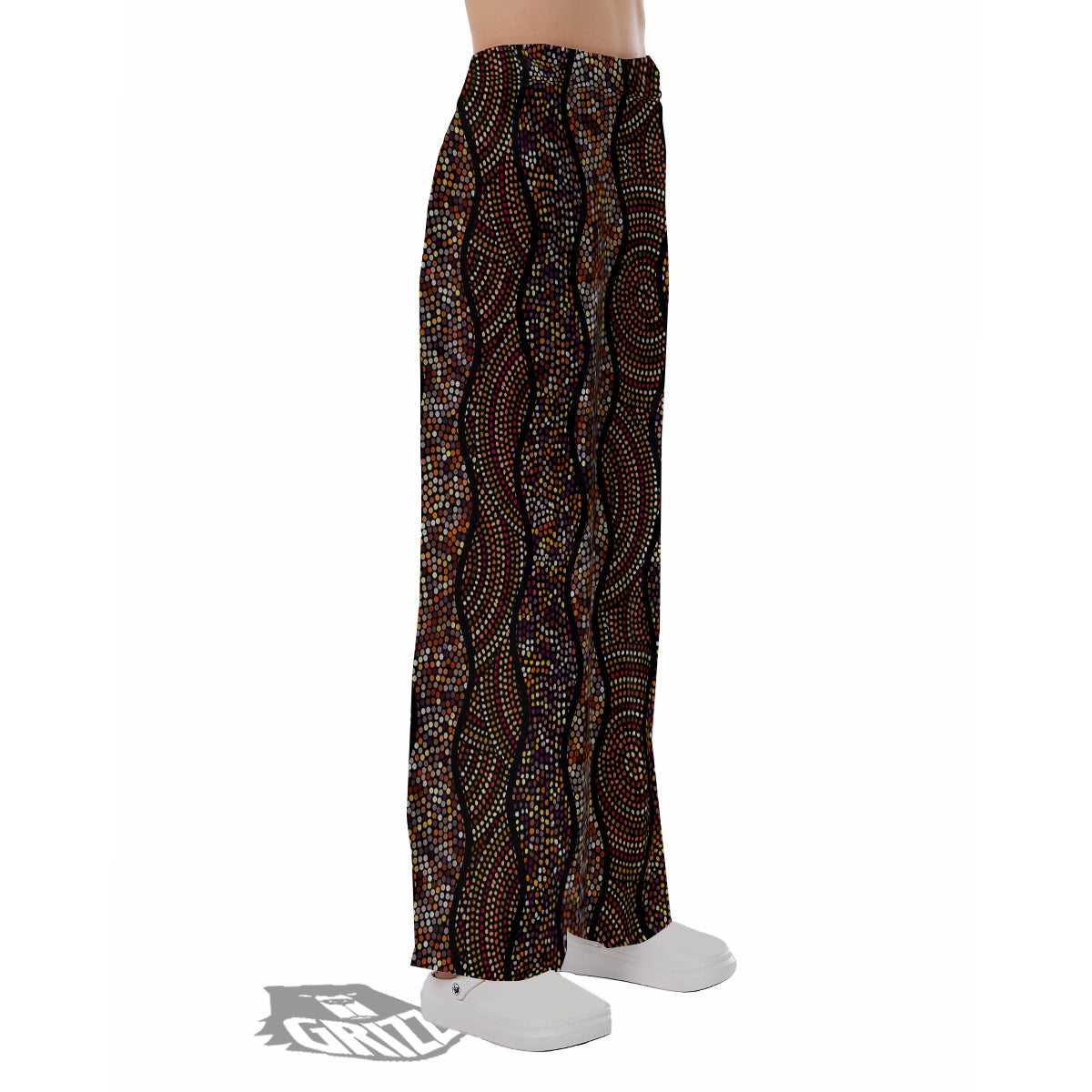 Afro African Dot Print Pattern Pajama Pants-grizzshop