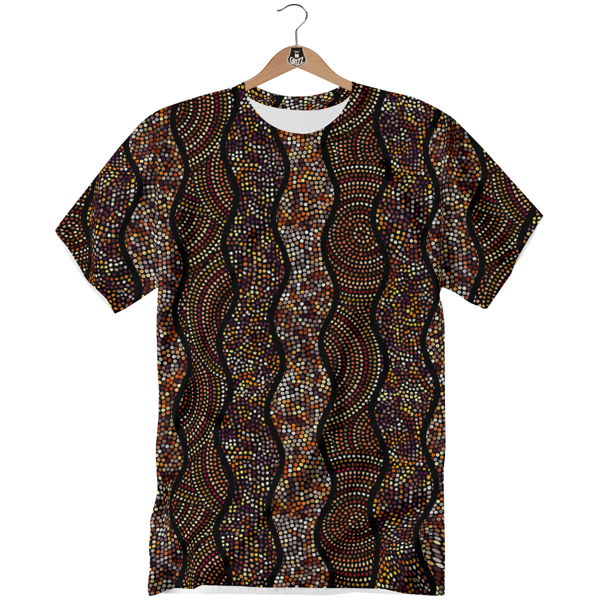 Afro African Dot Print Pattern T-Shirt-grizzshop
