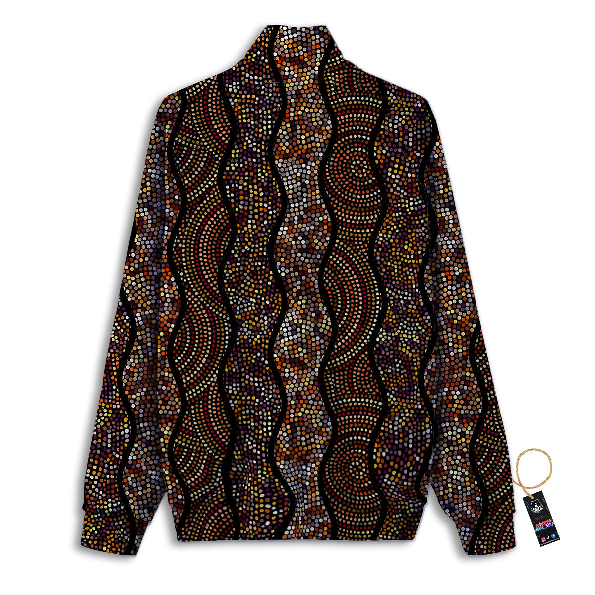 Afro African Dot Print Pattern Track Jacket-grizzshop