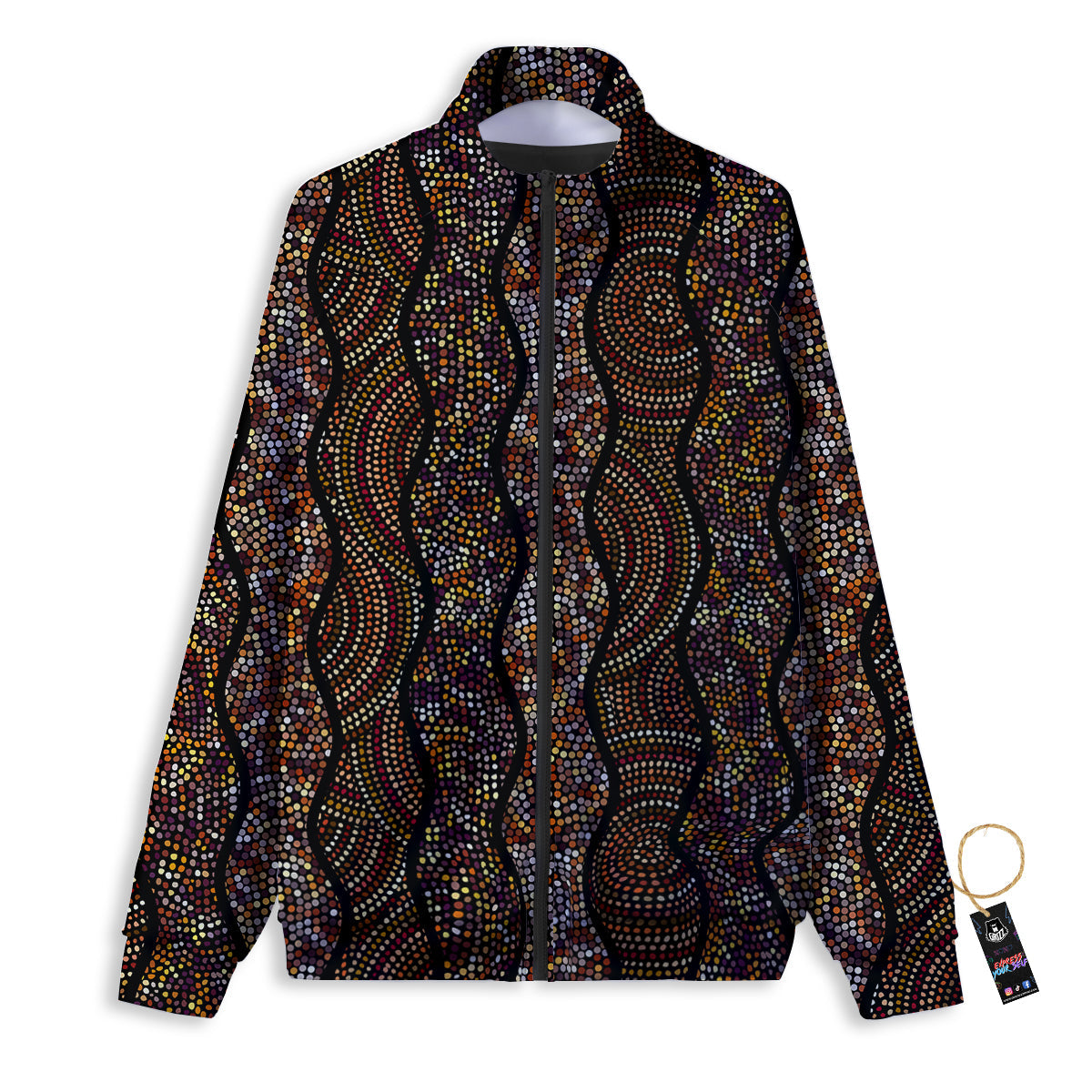 Afro African Dot Print Pattern Track Jacket-grizzshop