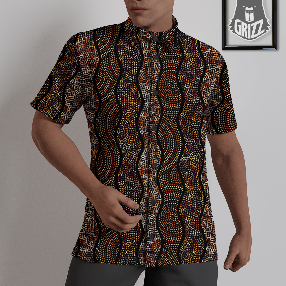 Afro African Dot Print Pattern Untucked Shirts-grizzshop