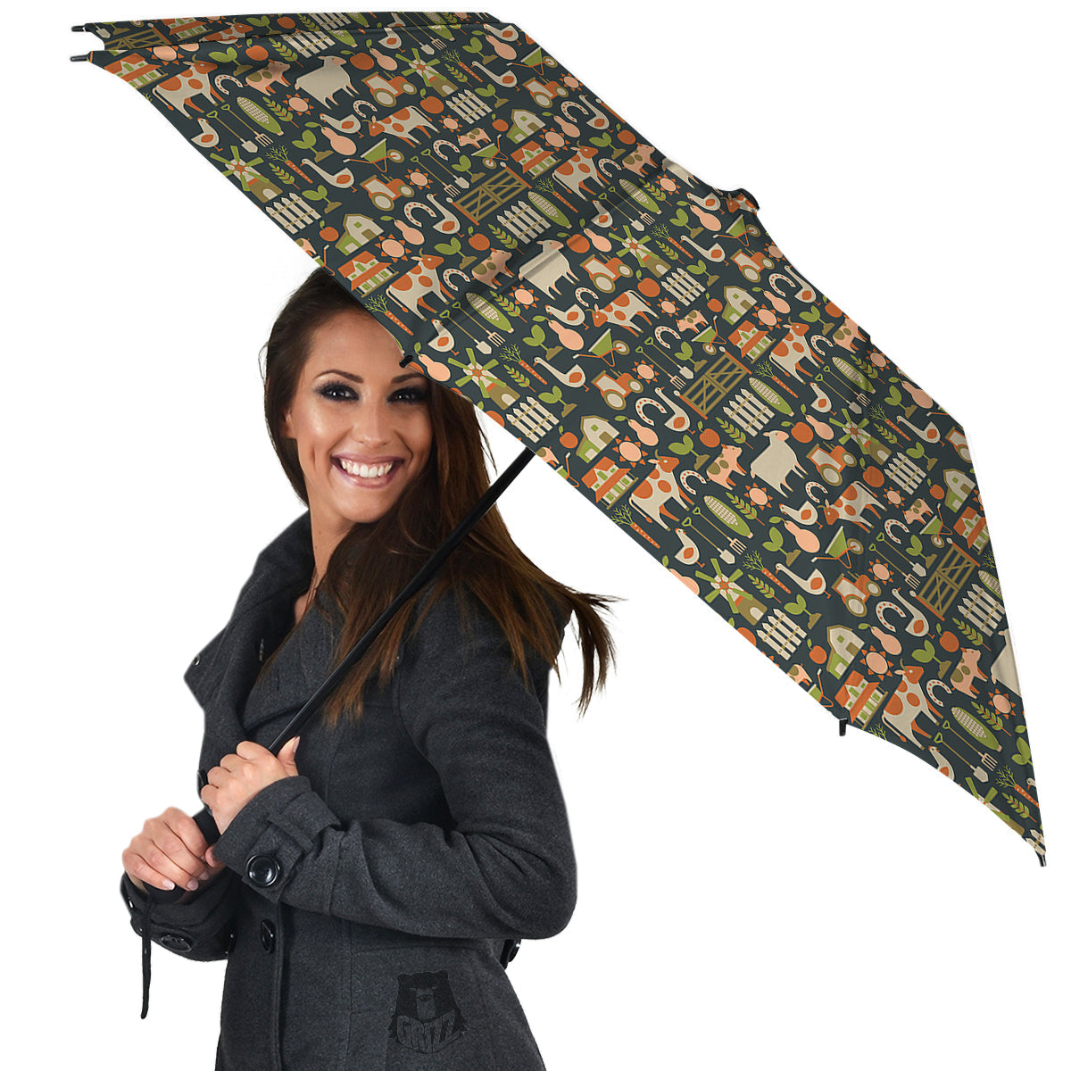 Agriculture Farming Print Pattern Umbrella-grizzshop