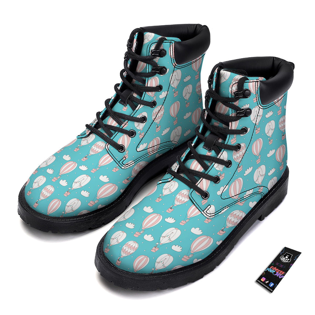 Air Balloon Cartoon Print Pattern Boots-grizzshop