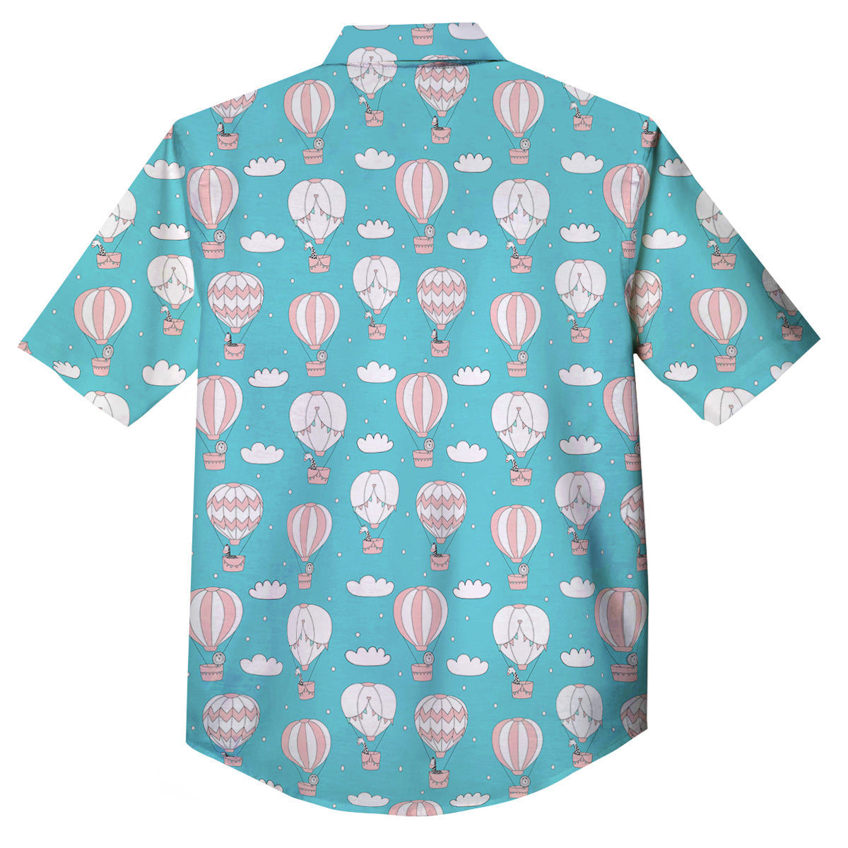 Air Balloon Cartoon Print Pattern Button Up Shirt-grizzshop