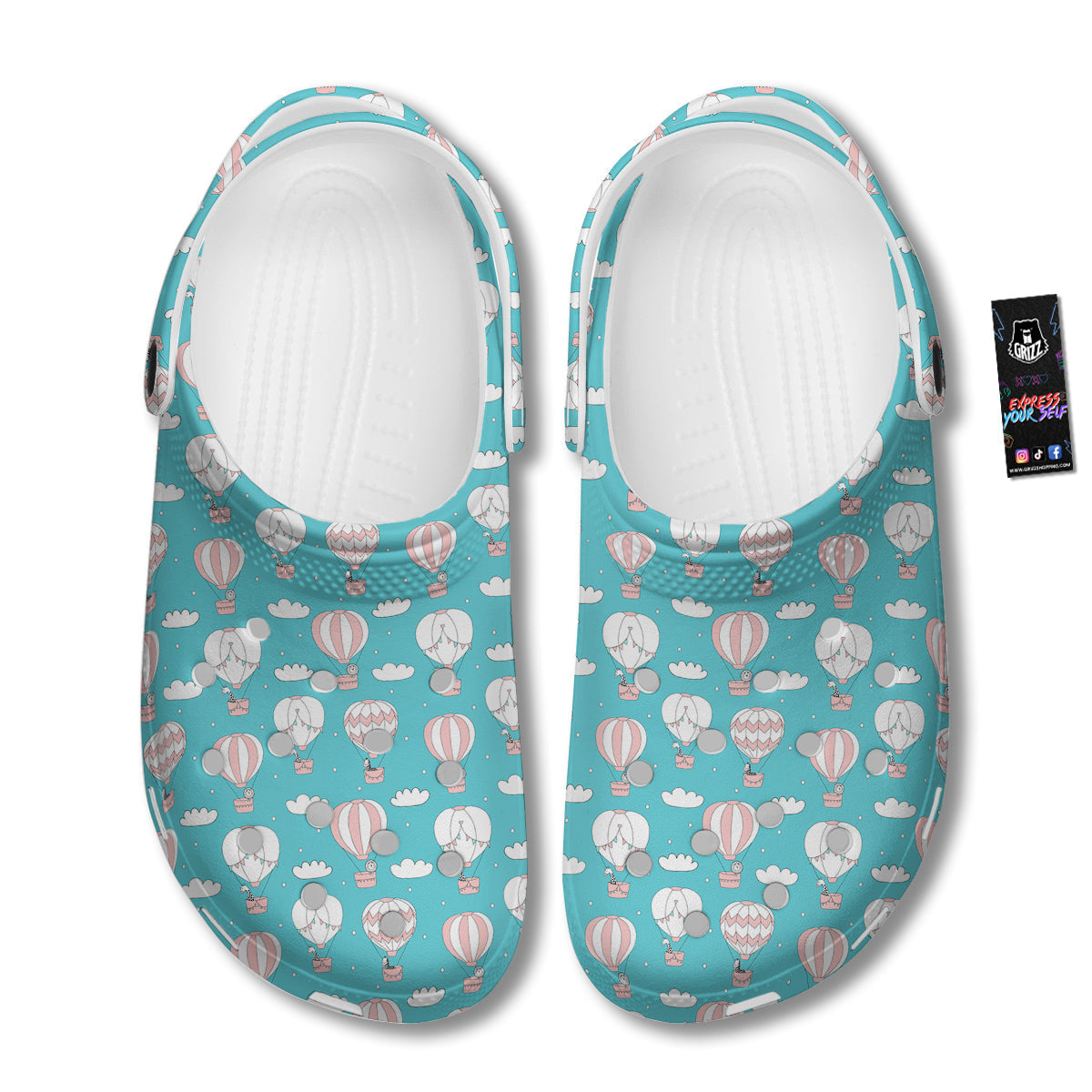 Air Balloon Cartoon Print Pattern Clog-grizzshop