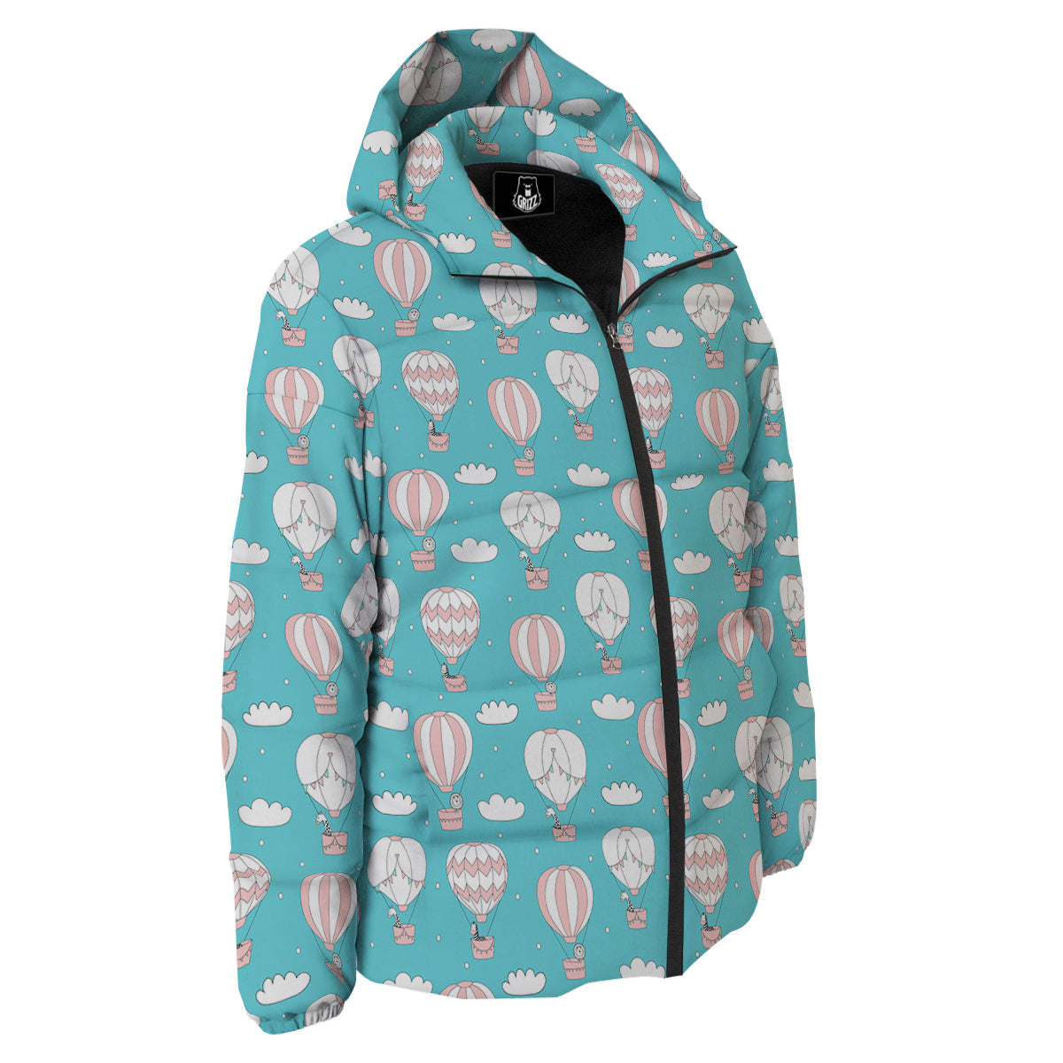 Air Balloon Cartoon Print Pattern Down Jacket-grizzshop