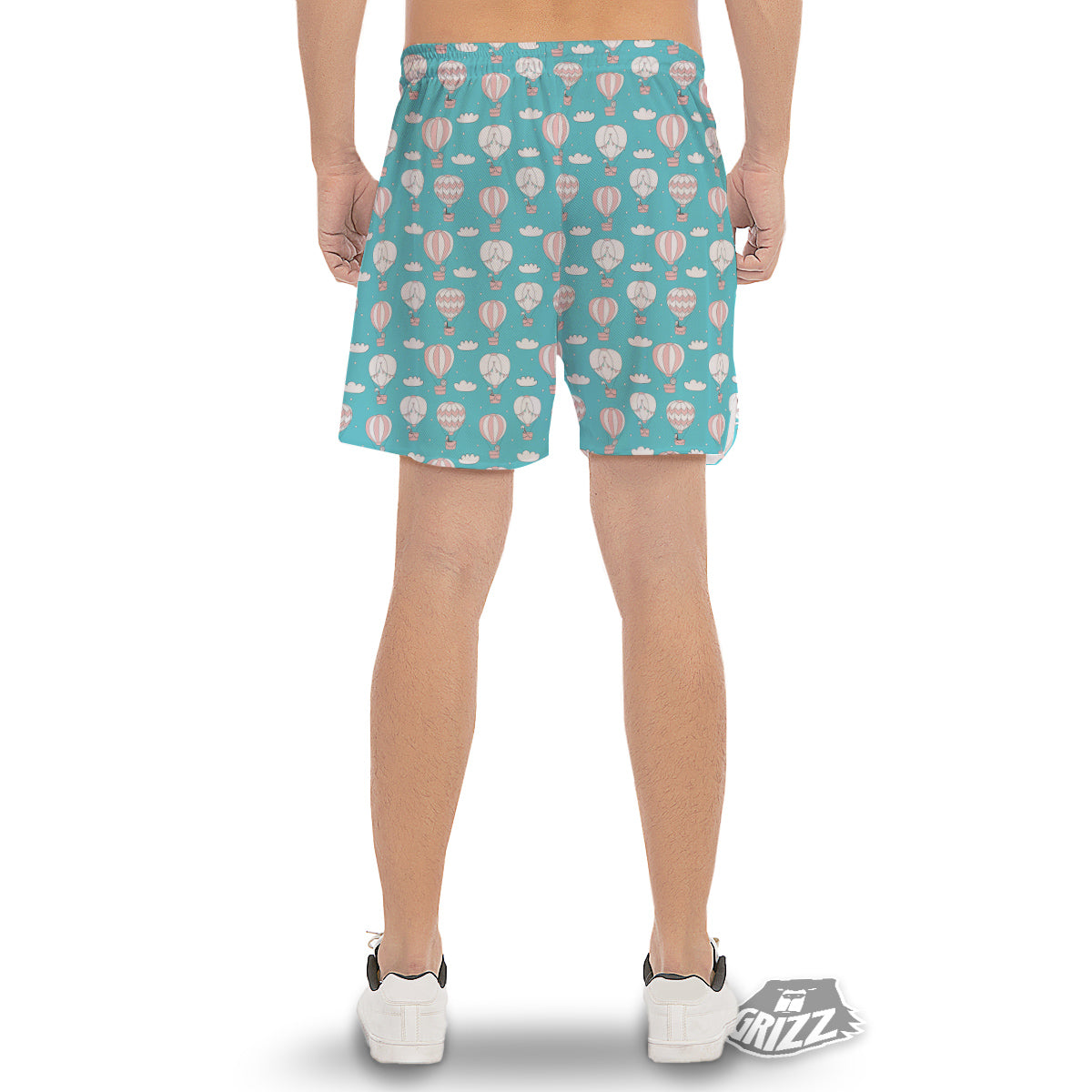 Air Balloon Cartoon Print Pattern Men's Gym Shorts-grizzshop