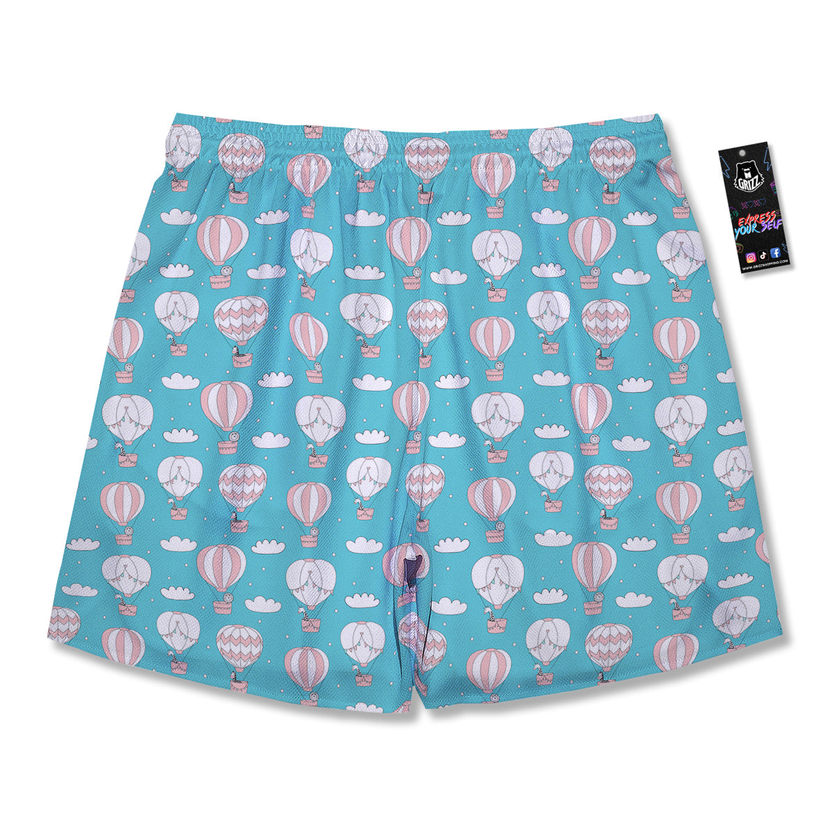 Air Balloon Cartoon Print Pattern Men's Running Shorts-grizzshop