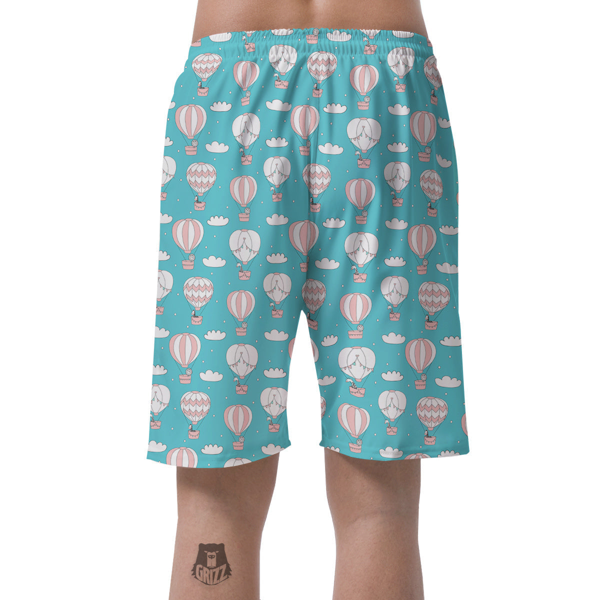Air Balloon Cartoon Print Pattern Men's Shorts-grizzshop