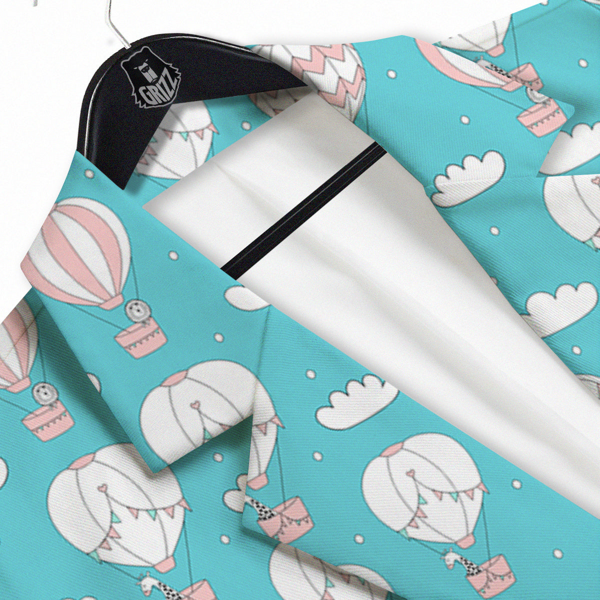 Air Balloon Cartoon Print Pattern Men's Sport Coat-grizzshop
