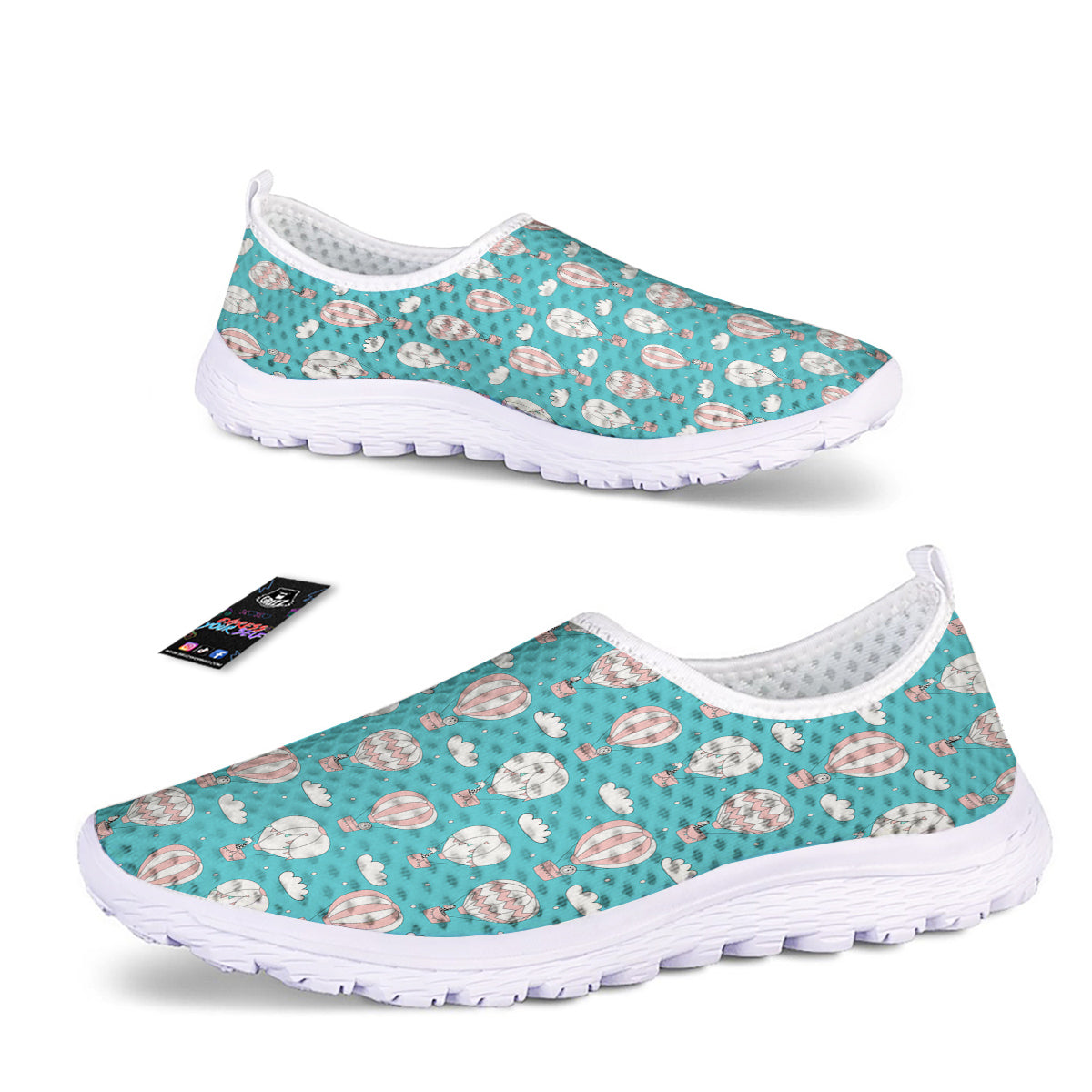Air Balloon Cartoon Print Pattern Nurse Shoes-grizzshop