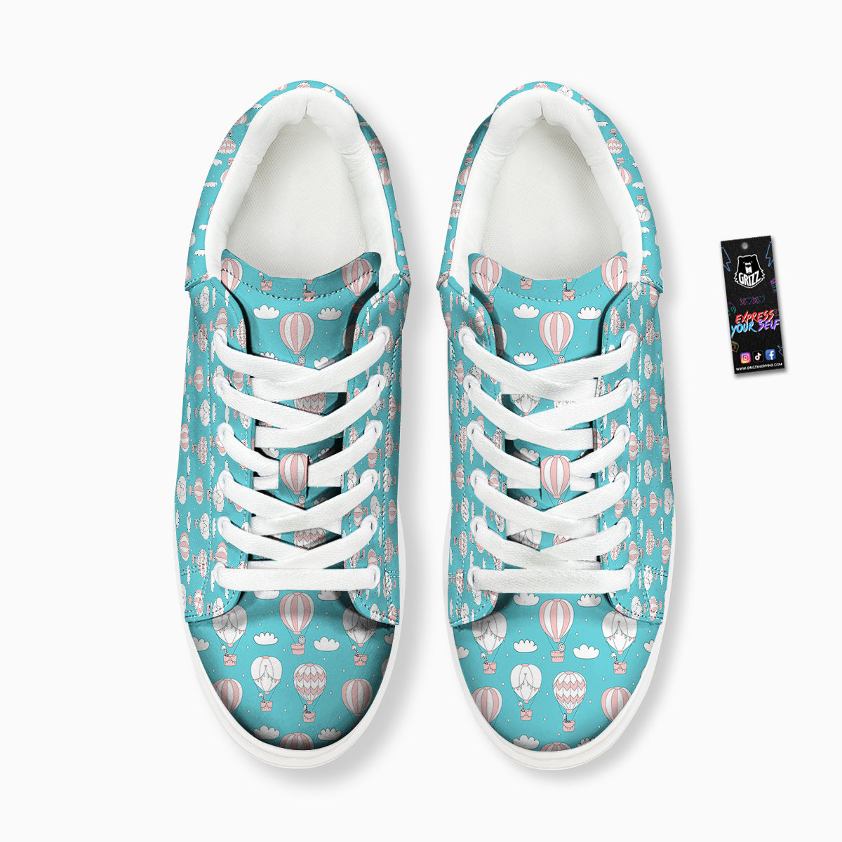 Air Balloon Cartoon Print Pattern Platform Shoes-grizzshop