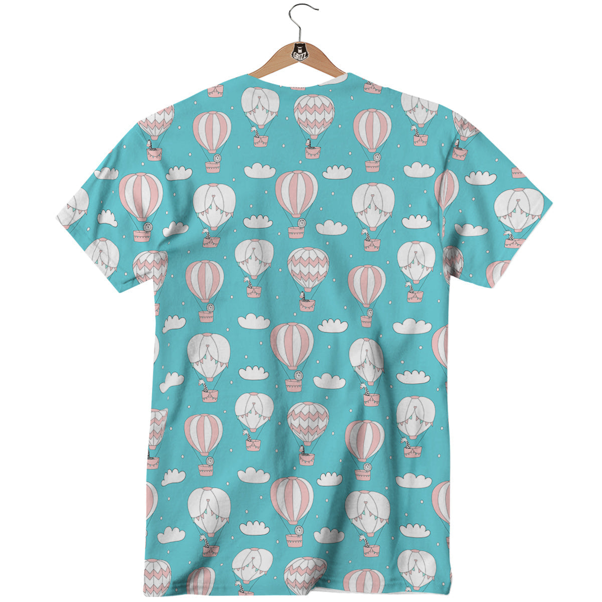 Air Balloon Cartoon Print Pattern T-Shirt-grizzshop