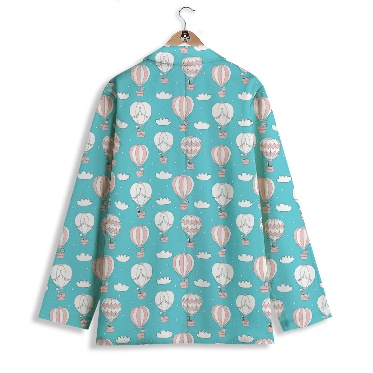 Air Balloon Cartoon Print Pattern Women's Blazer-grizzshop