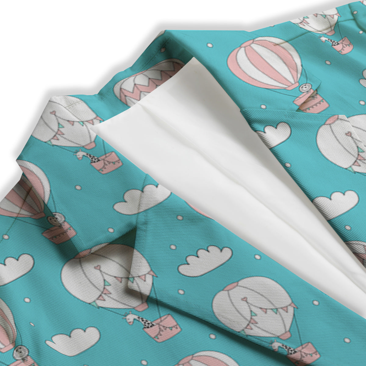 Air Balloon Cartoon Print Pattern Women's Blazer-grizzshop
