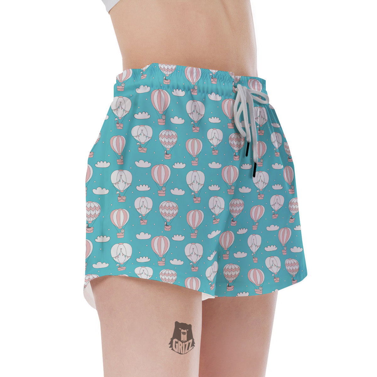 Air Balloon Cartoon Print Pattern Women's Shorts-grizzshop