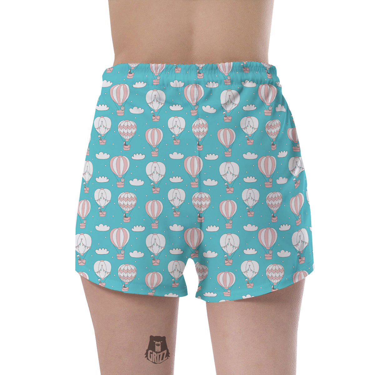 Air Balloon Cartoon Print Pattern Women's Shorts-grizzshop