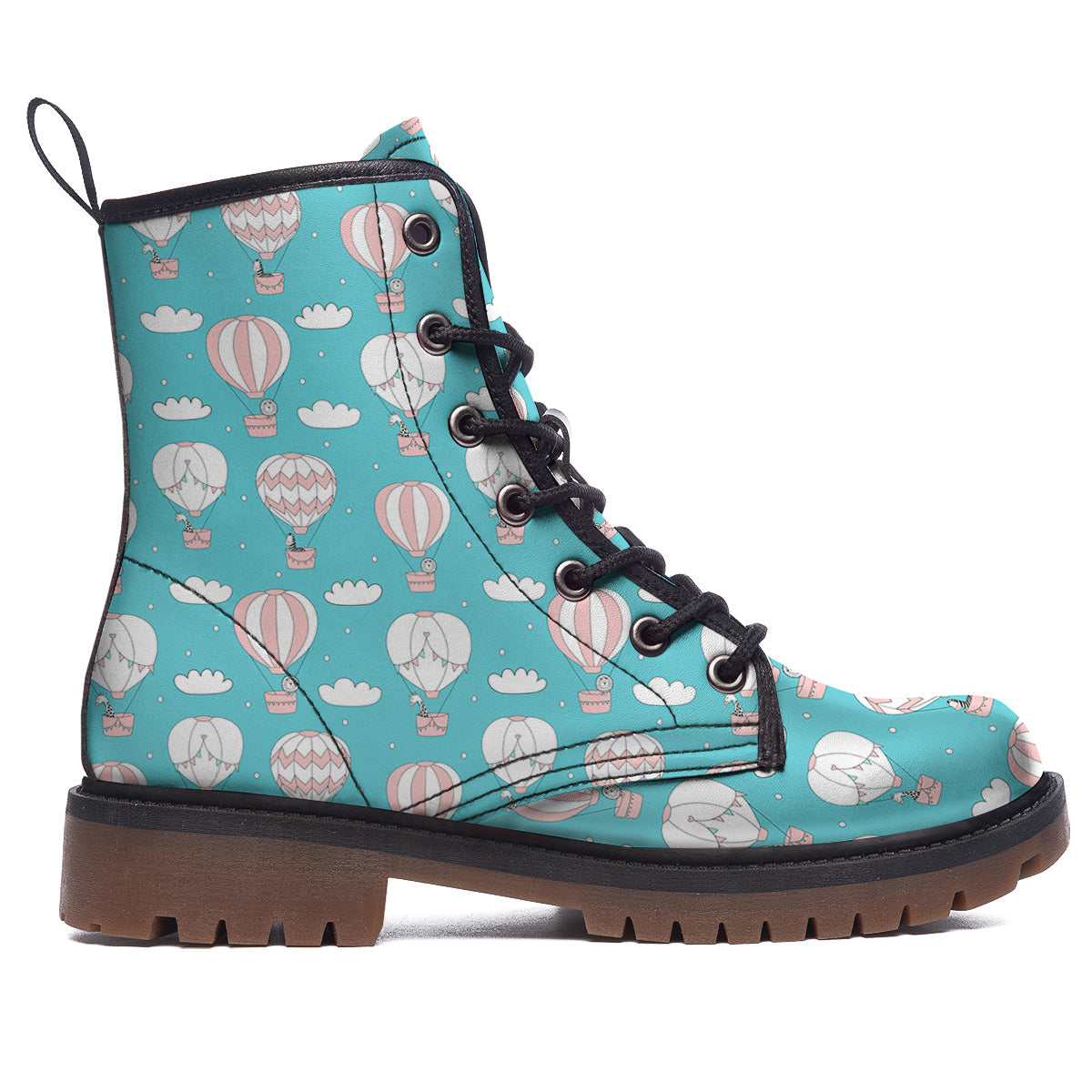 Air Balloon Cartoon Print Pattern Work Boots-grizzshop