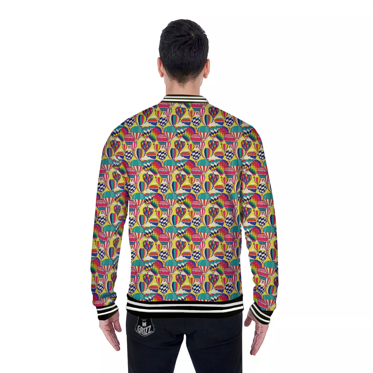 Air Balloon Colorful Print Pattern Baseball Jacket-grizzshop