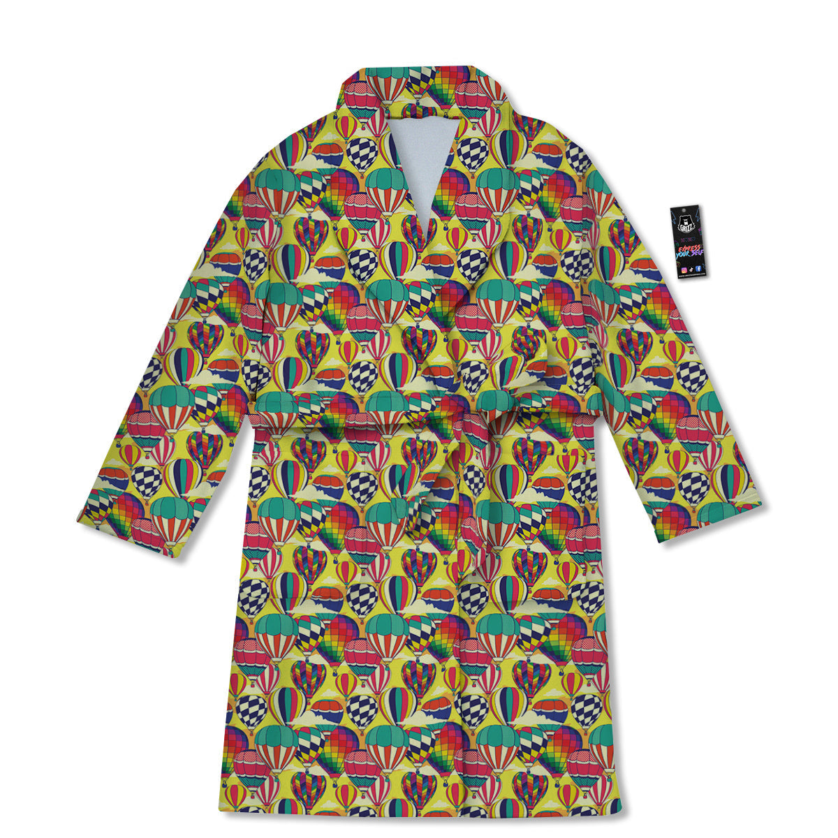 Air Balloon Colorful Print Pattern Bathrobe-grizzshop