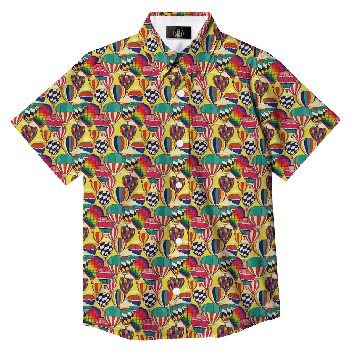 Air Balloon Colorful Print Pattern Button Up Shirt-grizzshop