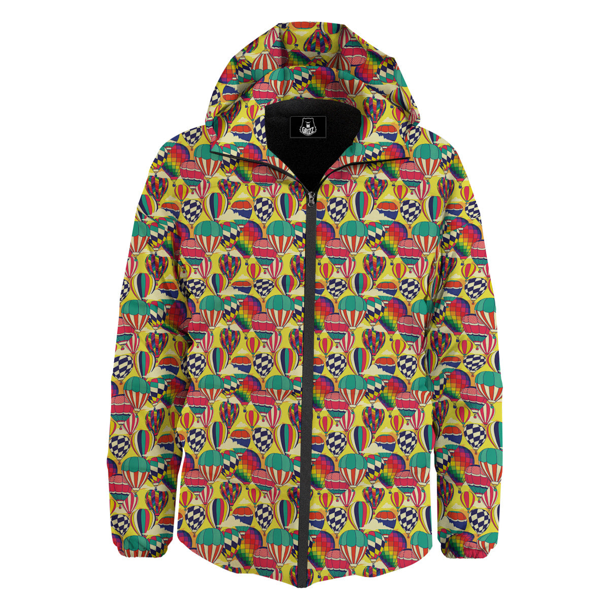 Air Balloon Colorful Print Pattern Down Jacket-grizzshop
