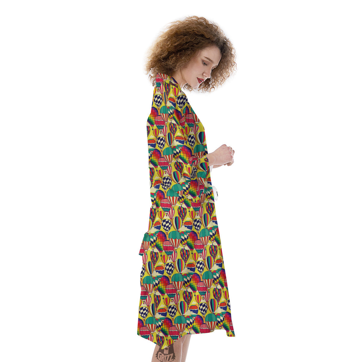 Air Balloon Colorful Print Pattern Kimono-grizzshop