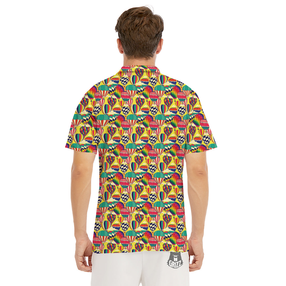 Air Balloon Colorful Print Pattern Men's Golf Shirts-grizzshop