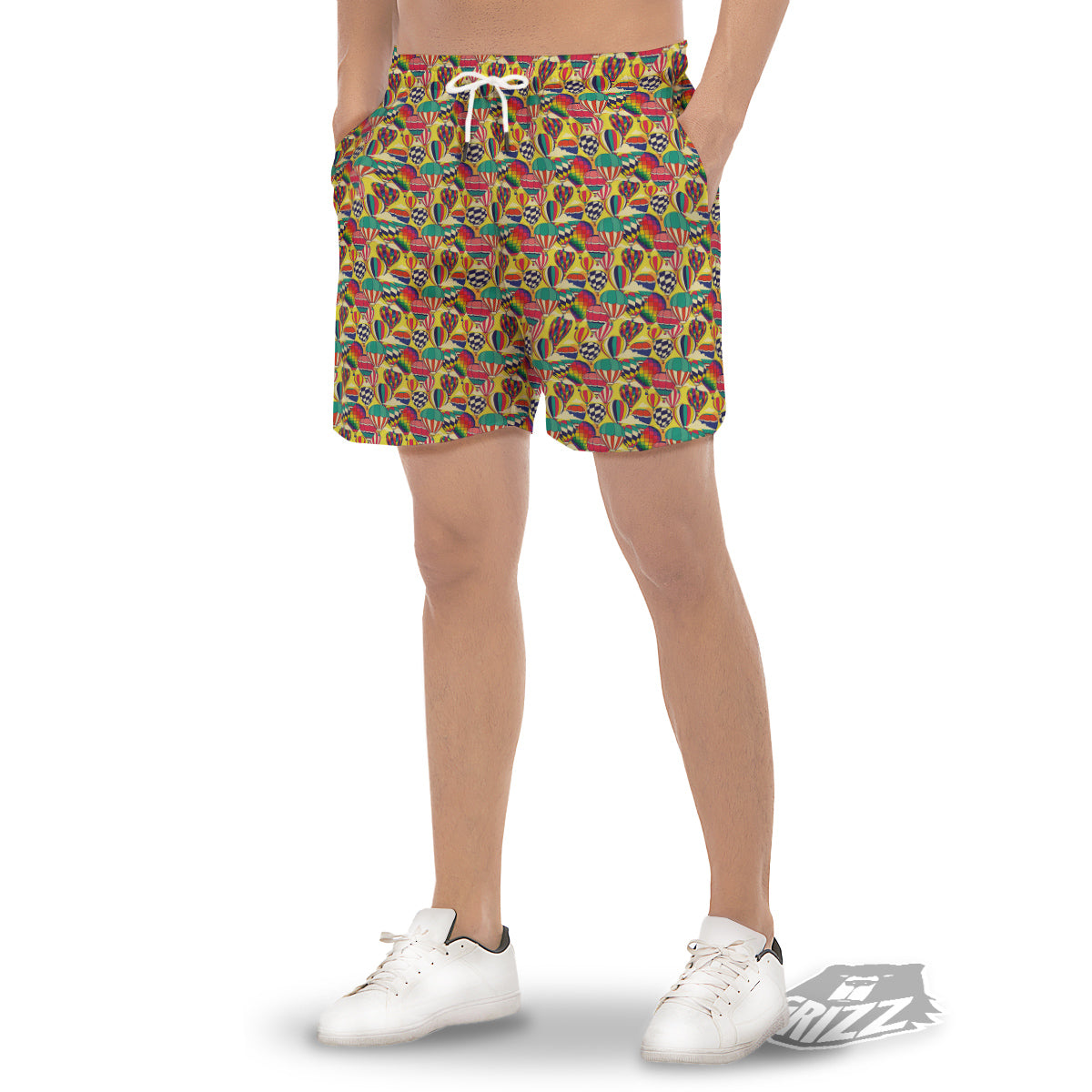 Air Balloon Colorful Print Pattern Men's Gym Shorts-grizzshop