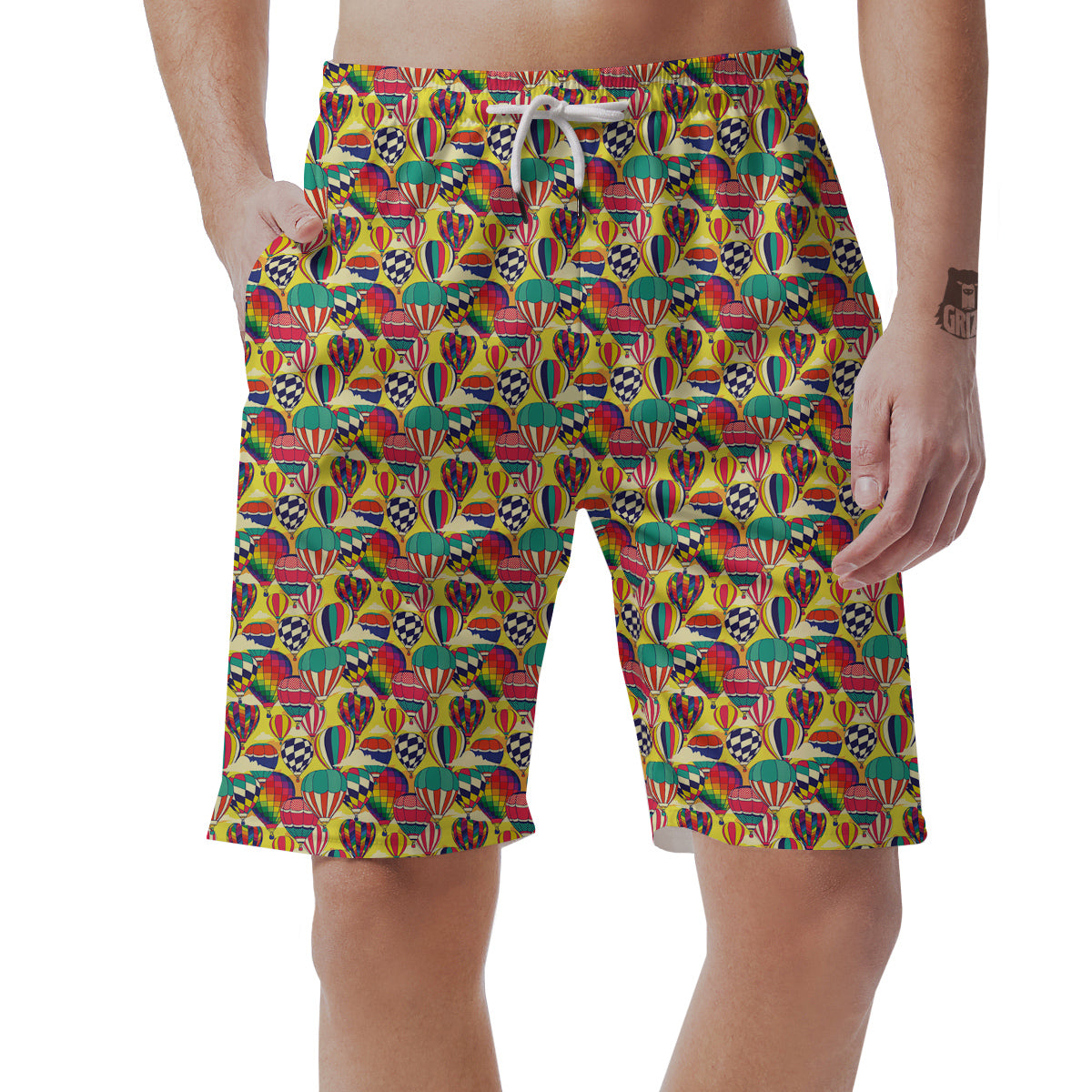 Air Balloon Colorful Print Pattern Men's Shorts-grizzshop