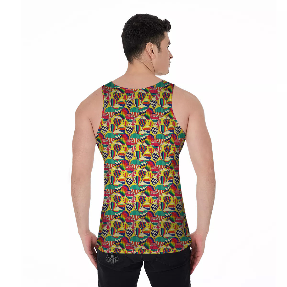 Air Balloon Colorful Print Pattern Men's Tank Top-grizzshop