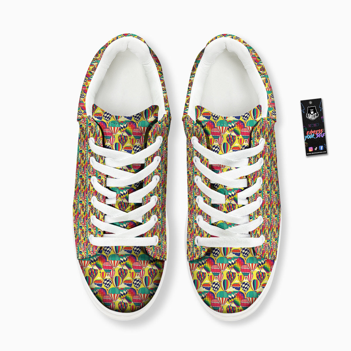 Air Balloon Colorful Print Pattern Platform Shoes-grizzshop